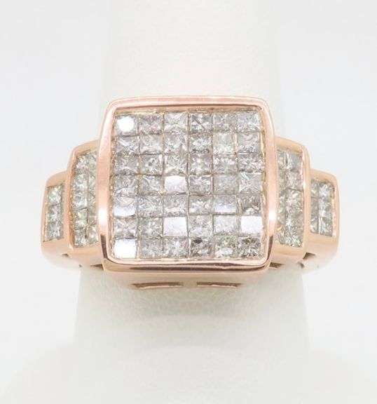 Invisible Set 3.76CTW Diamond Ring Crafted in Rose Gold