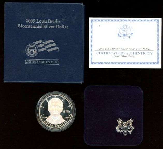 3 Different Commemorative Proof Silver Dollars in Box w/CoA: 2003-2009