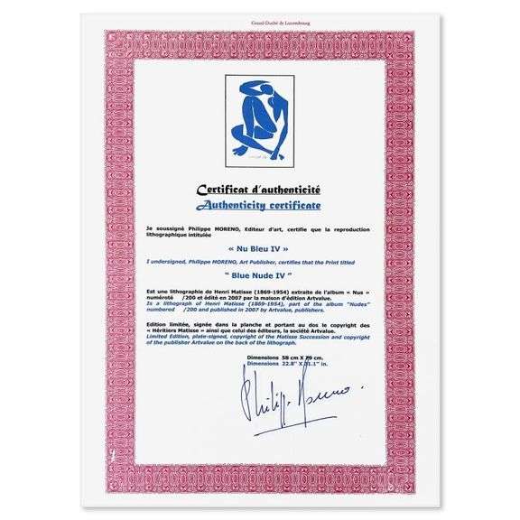 Nu Bleu IV by Henri Matisse (1869-1954)