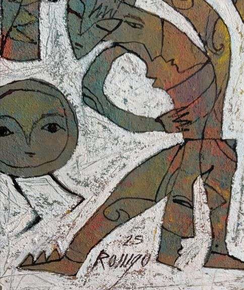 Spectacular Large Size Original Painting by Mexican Contemporary Master ROMGO