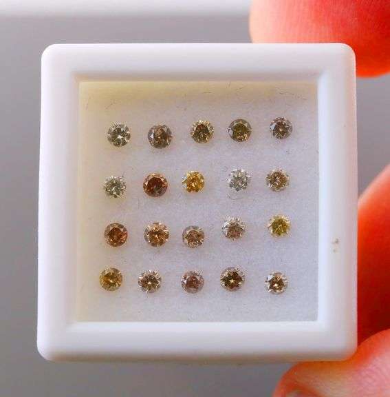 Untreated! .71ct set of real Champagne Diamonds!