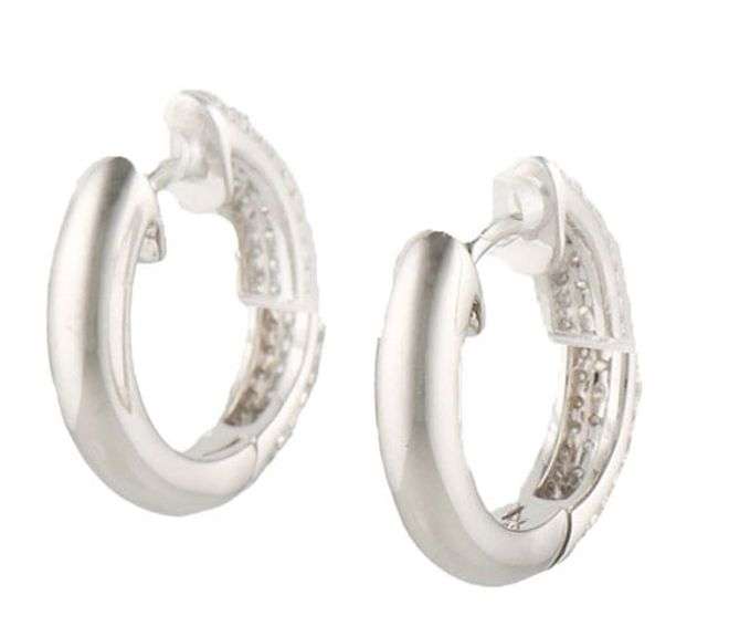 0.70ctw Pave Diamond Huggie Hoop Earrings in 14K
