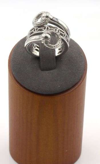 925 Sterling silver Judith Ripka Vienna bypass ring