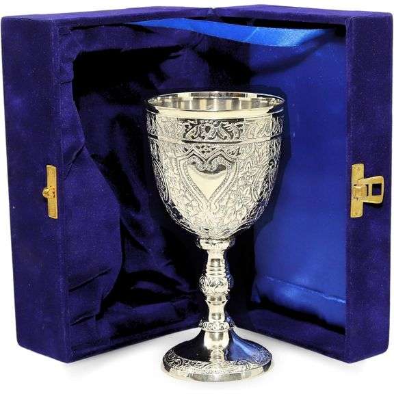 Royal Engraved Solid Brass Wine Goblet