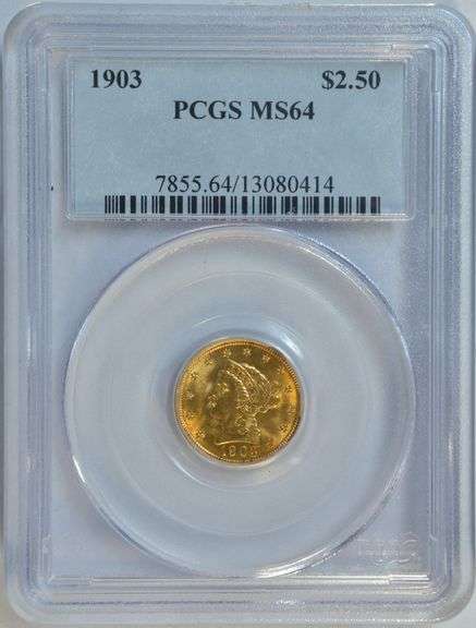 Essentially Gem BU 1903 $2.50 Liberty Gold Piece. PCGS MS64