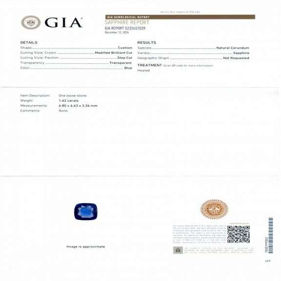 18K WHITE GOLD BLUE SAPPHIRE AND DIAMOND RING 2.51 C.T.W., GIA CERTIFIED