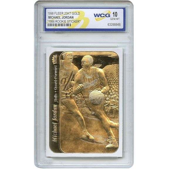 Michael Jordan 23KT Gold Limited Edition Rookie Card Mint 10