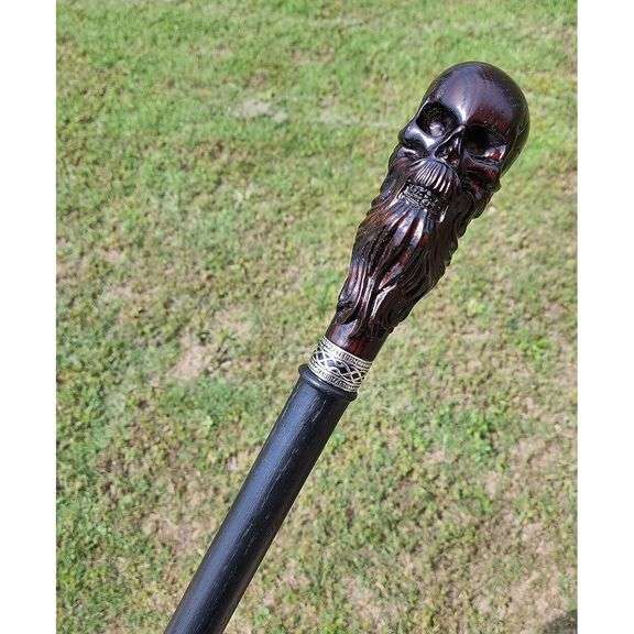 Bearded Skull Walking Cane