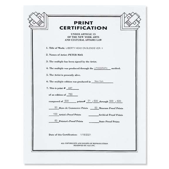 Liberty Head on Blends Ver II by Peter Max