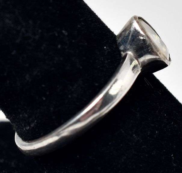 Glass Gemstone Ring in Sterling Silver