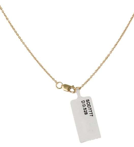 New 0.52ctw Pave Diamond Hexagonal Shaped Pendant Necklace in 14K