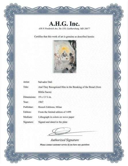 Highly Collectible and Rare Salvador Dali Original Llithograph from the 'Biblia Sacra' Suite