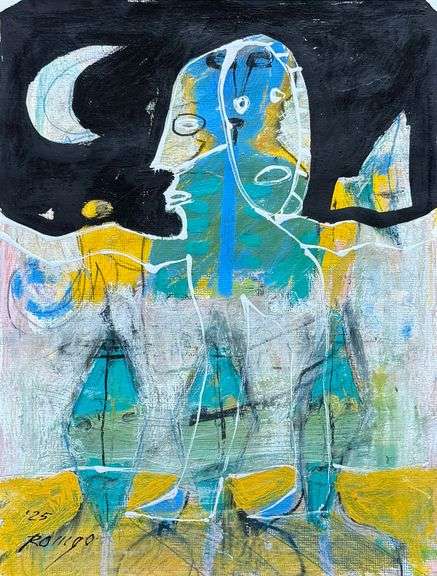 Spectacular One Of A Kind Mixed-Media On Paper by Romgo