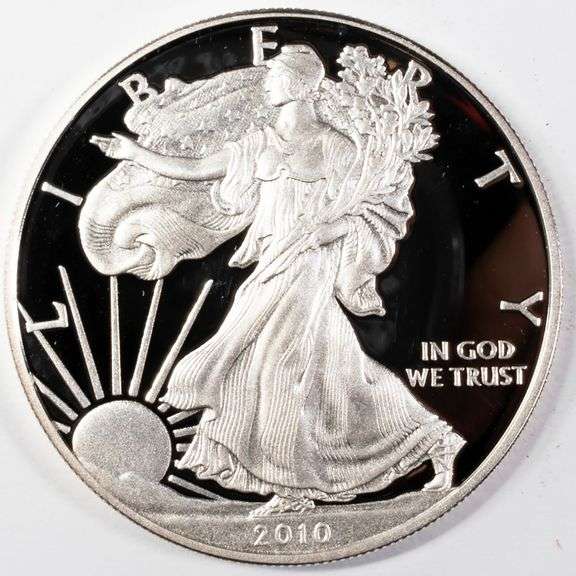 2010 W Proof Silver Eagle  With Box  & Paper