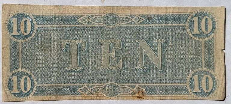 $ 10 Feb 17 1864 Series CSA Note