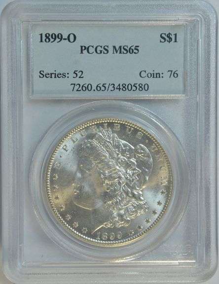 Pristine Gem BU 1899-O Morgan Silver Dollar. PCGS MS65