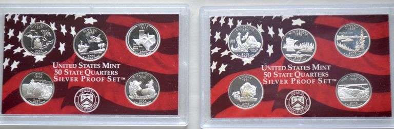 2004 & 2005 Silver Quarter Proof Sets
