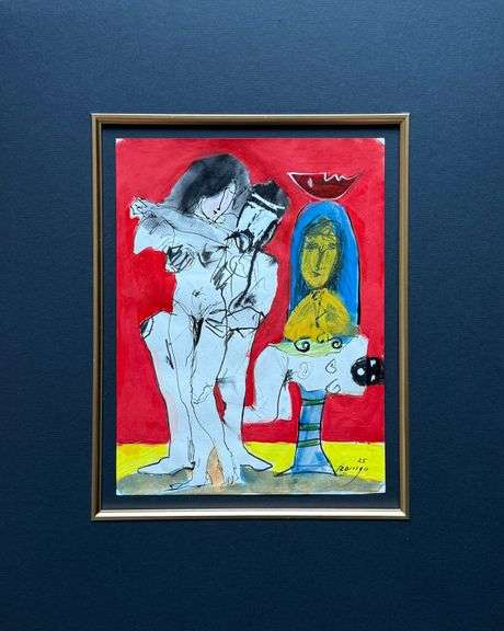 Rare All Original Mixed-Media On Paper by Romgo