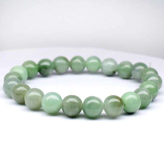 Natural! 115.37ct Burmese Jade beaded bracelet!