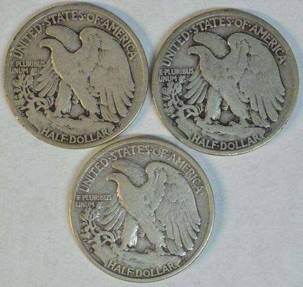 Scarce 1923-S, 1927-S, & 1928-S Walking Liberty Half Dollars