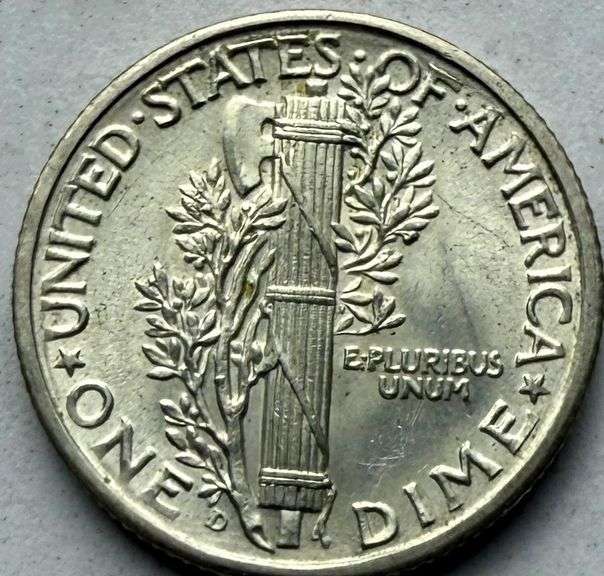 1937 D Full Bands Gem BU Mercury Dime