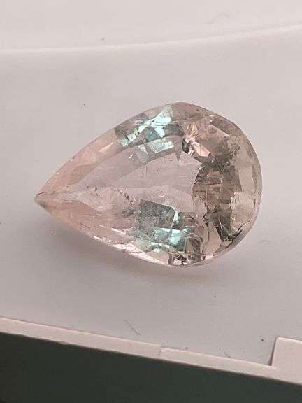 CERTIFIED 6.78 CARAT PEAR SHAPED MORGANITE