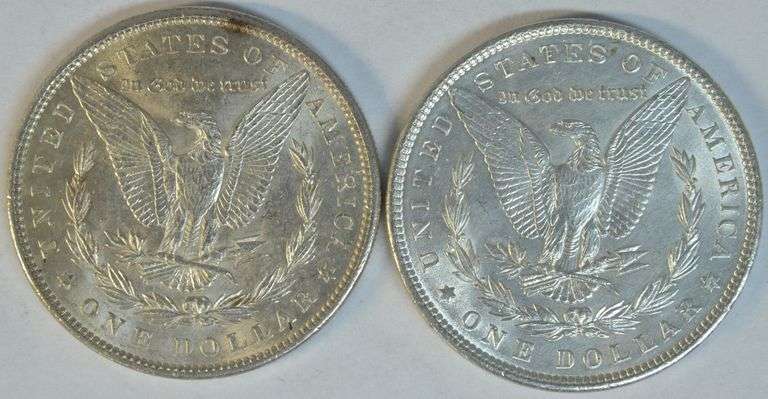 Lustrous BU 1889-P & 1890-P Morgan Silver Dollars