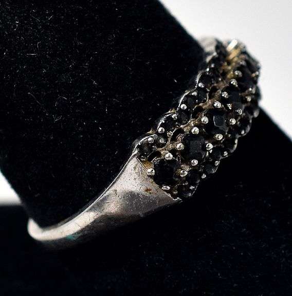 Black Spinel Gemstone Ring Sterling Silver