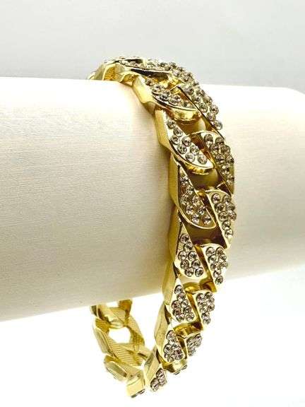 14 Kt Gold Plated 37 Gram Cuban Curb Link Bracelet