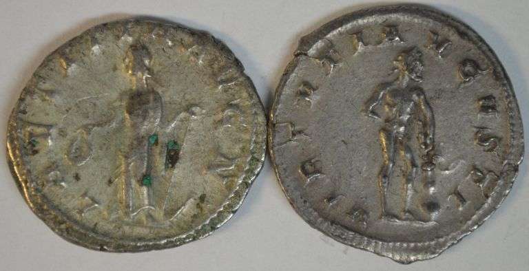 2 Well-matched Gordian III Roman Silver Antoninianus coins, 238-244 AD