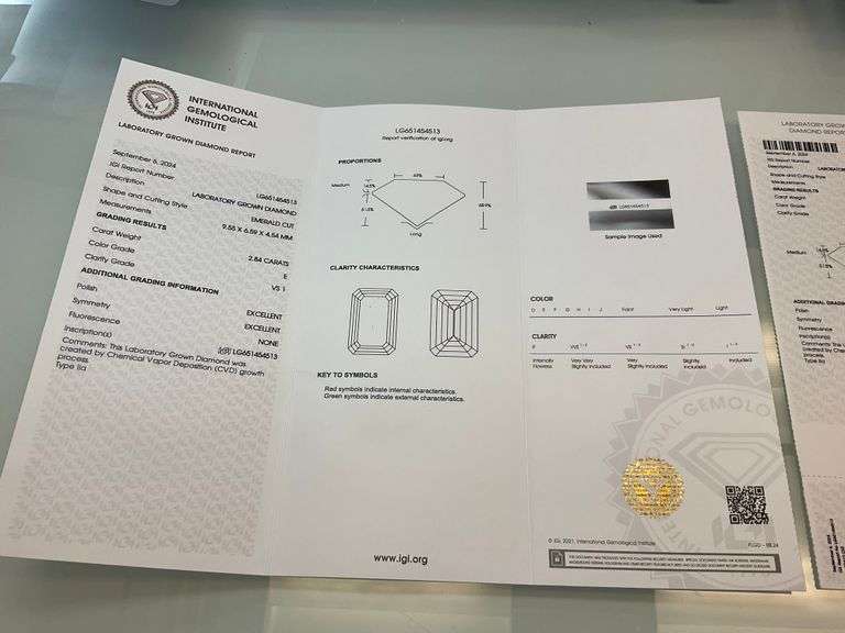Loose Diamond 2.84 carat Emerald Cut