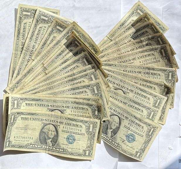 Ten 1935 & Fifteen 1957 $1 Silver Certificates