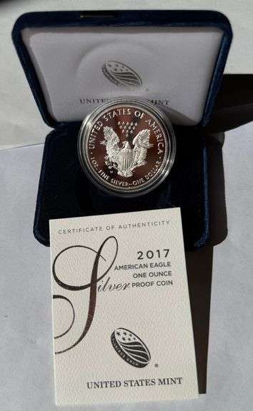 2017 W Proof American Eagle With Box & Paper.