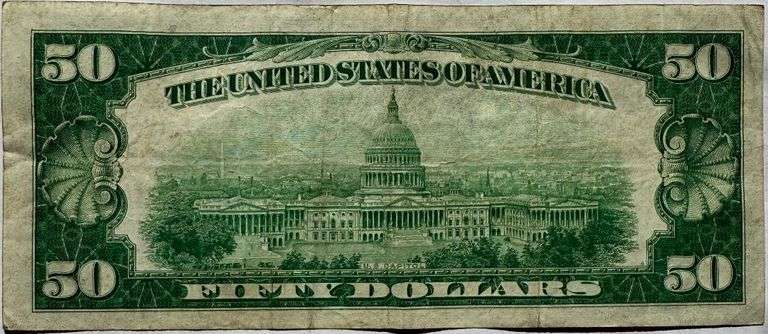 Scarce $50 1928 Star First Series Numerical Gold Payable Note