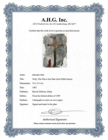 Highly Collectible and Rare Salvador Dali Original Llithograph from the 'Biblia Sacra' Suite