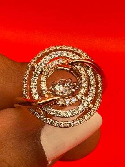 14K Two-Tone Gold Dancing Diamond Ring