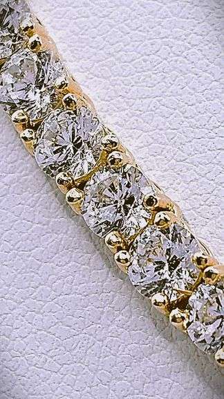 Gold Plate 110 Ctw White Simulated Diamond Tennis Necklace
