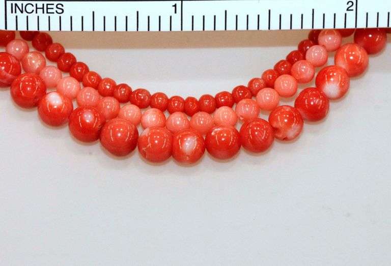 Natural Coral Beads - Lot of 3