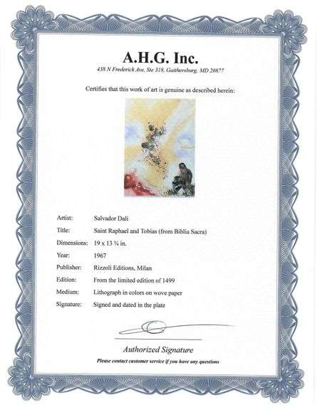 Highly Collectible and Rare Salvador Dali Original Lithograph from the 'Biblia Sacra' Suite