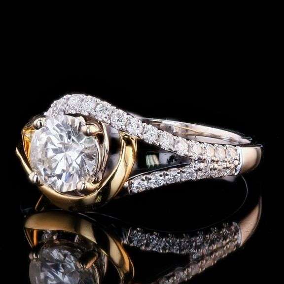 18K WHITE AND YELLOW GOLD I CLARITY DIAMOND RING 1.08 C.T.W.