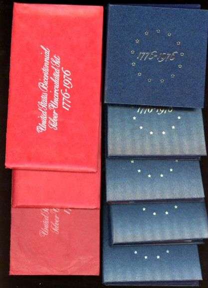 8 Different 1976 Bicentennial Silver Proof & Mint Sets in Original Packaging