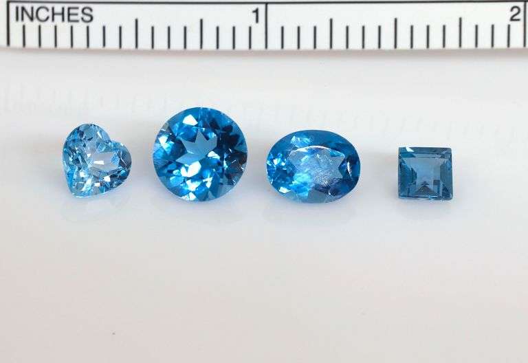 Bright Blue Topaz - Lot of 4