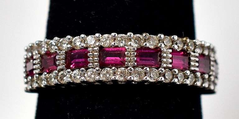 Pink Gemstone and CZ gemstone Ring in Sterling Silver