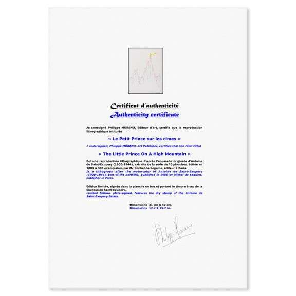 The Little Prince On A High Mountain by Antoine de Saint-Exupery (1900-1944)