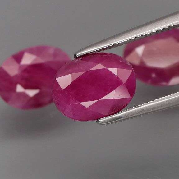 Three REAL Burmese Rubies weighing almost 2cts EACH!!!