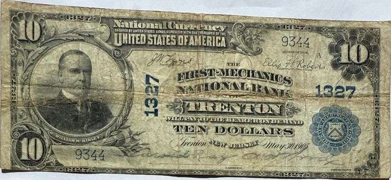 $10 First Mechanics Natl Bank Trenton 1902 Series National