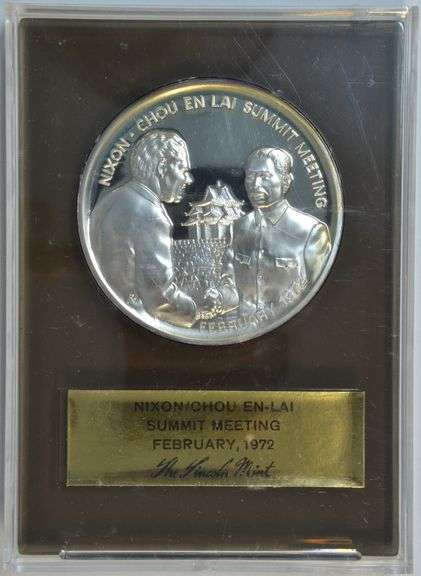 Special Nixon/Chou Summit Meeting Commemorative Sterling Silver Medal