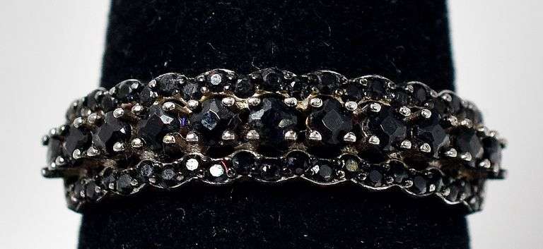 Black Spinel Gemstone Ring Sterling Silver