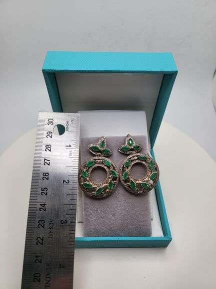 Extremely fine Victorian Emerald and diamonds earrings