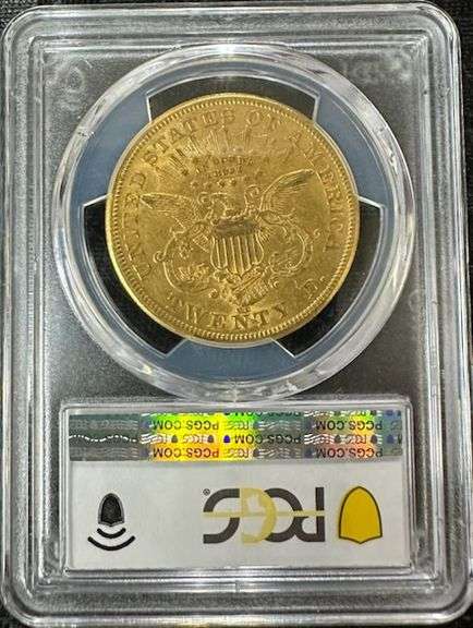 investment! Ultra Rare Near Mint 1873-CC Ty 2 $20 Liberty Gold Piece. PCGS AU50